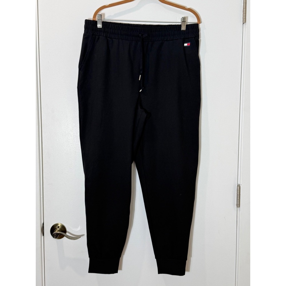 Tommy Hilfiger Sport Joggers Black High Rise Stretch Sweatpants XL Lounge